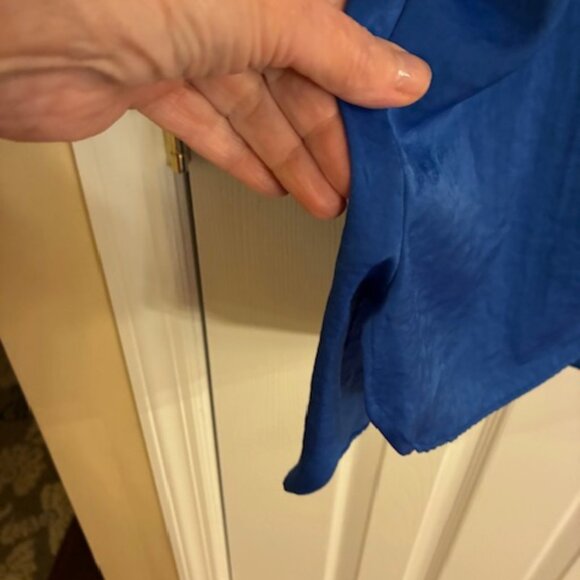 Vera Wang Simply Vera Women's Blue Short Sleeve Button Front Shirt Dress Sz L - Picture 5 of 10